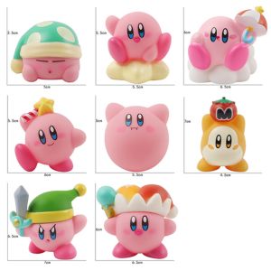ตัวเลขขนาดเล็ก Kirby 8ชิ้นสำหรับนักสะสมหรือของประดับตกแต่งตุ๊กตาของเล่นงานอดิเรก