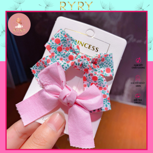 Set 2 kẹp nơ nhỏ cho bé cực xinh phong cách Hàn Quốc