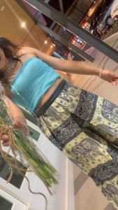 New กางเกงแพนเค้ก ขายาว ผู้หญิงแฟชั่น ผ้าพริ้น ใส่ทำงาน ใส่เที่ยวทักษะ ทรงหลวด ผ้าเมมเบิร์ด by YourCozy