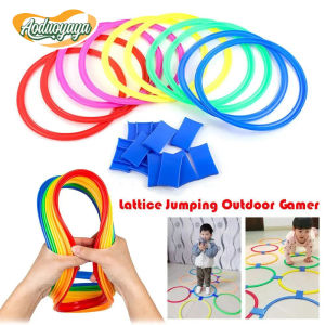 Aoduoyaya 10PCS Hopscotch Rings Outdoor Sports Toys for Kids Children Jumping Game Rings Indoor Toys