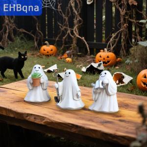 [COD] EHBqna SPORTS ของตกแต่งรูปผี-3แพ็ครูปปั้นผีฮาโลวีนขนาดเล็กสำหรับตกแต่งบ้าน-รูปผีขนาดเล็กน่ารักน่ากลัวของตกแต่งวันฮาโลวีน