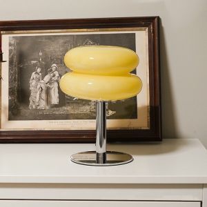 Eyre Luxury/Kaca dekoratif antik lampu meja Bauhaus lampu meja anak-anak sederhana ruang tamu kamar tidur kamar tidur bersih suasana lampu meja samping tempat tidur macaron merah