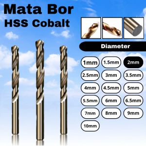 Mata Bor Besi 2mm HSS Kobalt Drill Bits HSS Cobalt Diameter 2mm