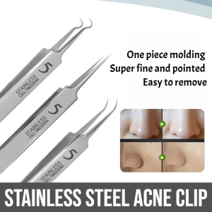 Stainless steel acne blackhead clip  blackhead remover tweezers