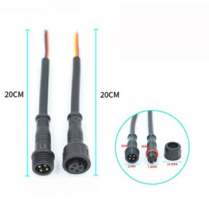 MINIFELE 262 IP67 Male to Female Led Connector 20CM Black Cable 2Pin 3Pin 4Pin Jack Waterproof Plug 2Pin 3Pin 4Pin LED Light Strips