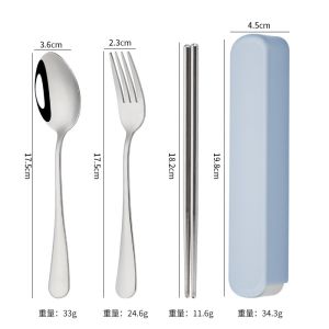 Stainless Steel Spoon Fork Chopstick Set Cutlery Utensil Travel Camping Outdoor School Office HL2009