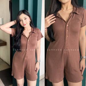 JUMPSUIT EVE / JUMPSUIT PENDEK KANCING / JUMPSUIT WANITA LENGAN PENDEK