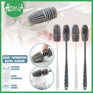 Sikat Gagang Panjang Pembersih Botol Bahan Silikon / Bottle Brush Silicone / Alat Gosok Dot Cangkir Thermos Gelas Tumblr Bayi Anak Serbaguna -HOMIA