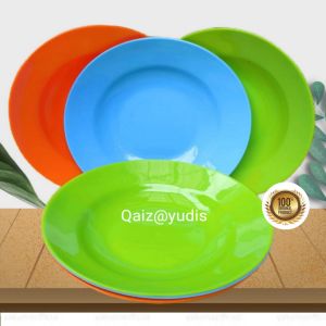 DISKON 1 lusin / 12 pcs Piring plastik murah 9 inch tebal tahan panas lucu unik berkualitas bagus