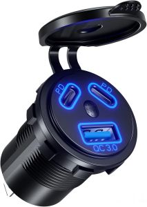Kewig 12V USB Outlet Car Charge 108W Super Fast Dual Charging Port