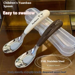ช้อนเด็กทารกลายการ์ตูนน่ารักบลูมริดจ์พร้อมสแตนเลส316L ถือและป้อนอาหารได้ง่ายเหมาะสำหรับมื้ออาหารของเด็กวัยหัดเดิน