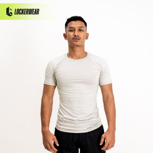 Baselayer Manset Olahraga Pria Kaos Lengan Pendek Hitam Polos Sport Short Sleeve Baju Gym Fitness Running Training