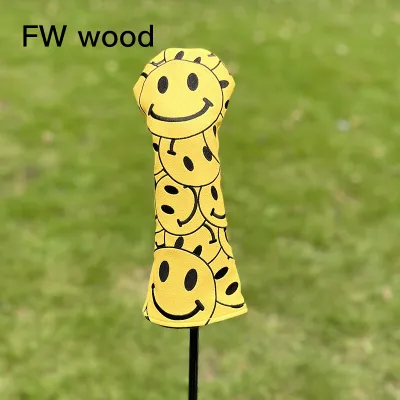 Cổ điển phim hoạt hình mặt cười bao che đầu gậy chơi golf lái xe Bìa Fairway UT Bìa Putter bảo vệ Câu lạc bộ bìa