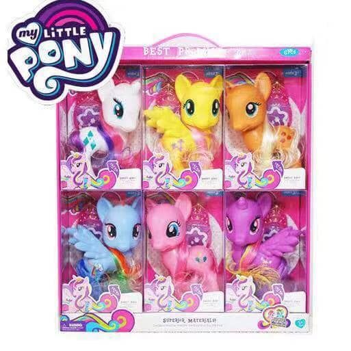 Pony Unicorn The Mane 6pcs Collection Set, with Different Pony