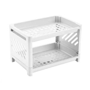 XINGG39 ชั้นวางเครื่องสำอาง ชั้นเก็บของบนโต๊ะ สไตล์อิน ชั้นวางเครื่องเทศ ตัวจัดระเบียบเดสก์ท็อป แฟชั่นสำหรับผู้หญิง สองชั้น โฮมออฟฟิศออฟฟิศ