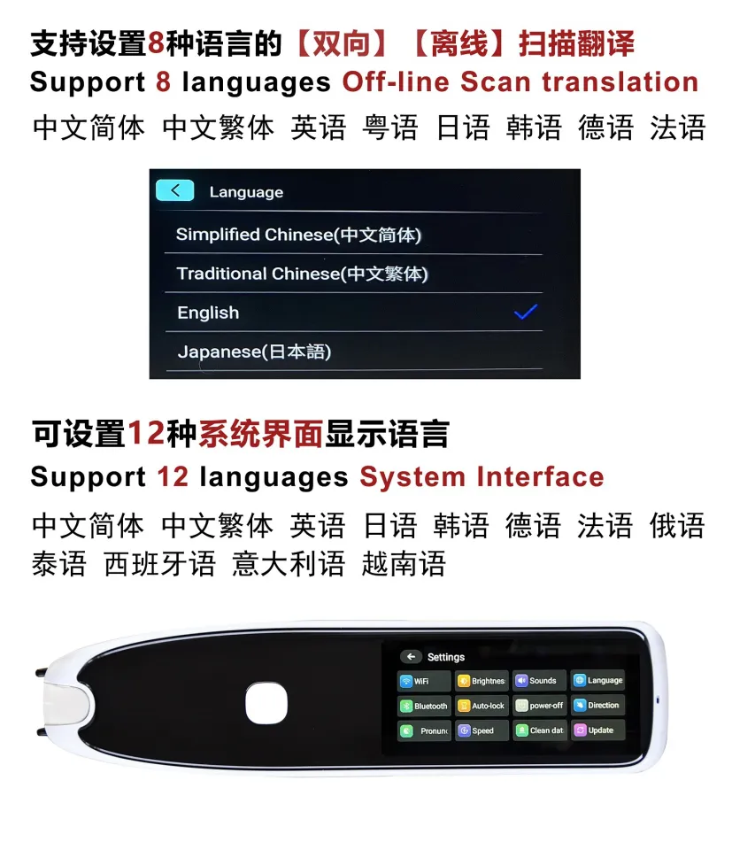 NEW Multi Languages Offline Smart Scanning Dictionary Pen | Photo  Translation Pen | Reader Voice Language Translator|Scanning Pen Malay  English and Chinese 112 Language | Lazada