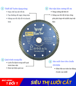 Lưỡi Cắt Gạch Đa Năng 150mm KingTom - Chuyên Cắt Đá Cứng Đá Hoa Cương Granite - Siêu Bén - Ngọt - Lâu Mòn