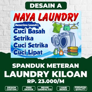 Spanduk Laundry Kiloan / Banner Laundry kiloan / spanduk banner meteran custom termurah