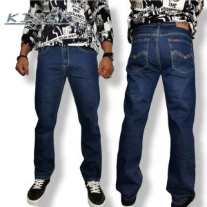 Man Straight Jeans Dark Blue Pants Denoim Pants Lalaki Maong