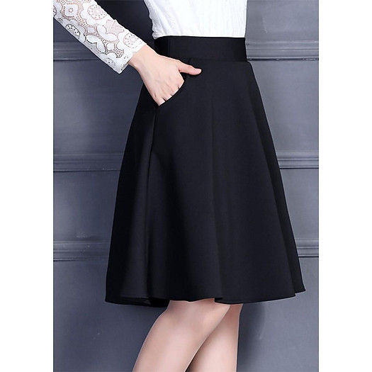 Chân váy midi dáng xòe lưng cao CV03-36 | Thời trang công sở K&K Fashion