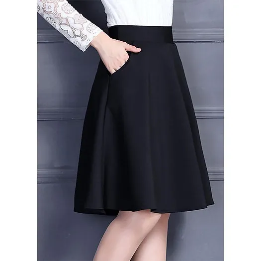 Chân váy đen dáng chữ A có túi CV02-34 | Thời trang công sở K&K Fashion