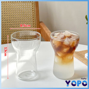 YoPo 400ml Drinking Glass Juice Cup Cold Water Bottle Drinking Juice Coffee Cups