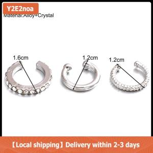 【Local shipping】 3PCS Fashion Delicate Zircon Cute Ear Clips Crystal Ear Cuff No Piercing Earrings Fake Cartilage Ear Clip For Women Jewelry