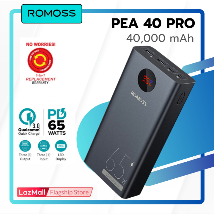 Romoss PEA40 Pro / PEA 40 PRO 65W (40000 mAh) Powerbank support Laptop ...