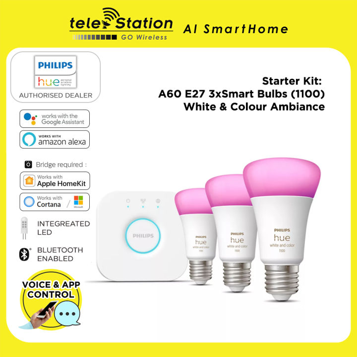 Philips Hue Starter Kit A60 電球 3個 Hue White Ambiance Starter