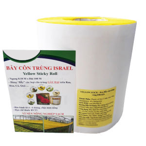 Bẫy Ruồi Nông Nghiệp trên Rau Hoa Củ Quả Nhập Khẩu Israel(Ngang 18cm x 100 mét dài) Sử dụng 2 mặt thời gian hiệu lực trên 8 tháng chịu mưa nắng