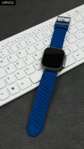 SDSXURVOI Sporty En Mer Strap for Watch Ultra 2 Band Blue Hydra Night Ocean Waves Pattern Polyamide Custom Buckle for iWatch