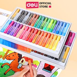 Bút Sáp 48 Màu chuyên nghiệp Deli - Bút Màu sáp dầu chuyên nghiệp an toàn cho trẻ - 72087 / 72088/ 72089