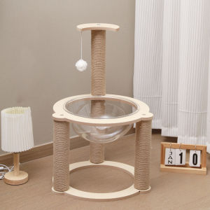 YOUYITIAOYU Cat Climbing Frame Nest Cat Tree Integrated Spacecraft Household Small Wall Mounted Solid Wood Toy