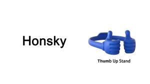 Honsky Cell Phone Tablet Stands (Pack of 5) Thumbs-up Cellphone Holder Tablet Display Stand Mobile Smartphone Mount Cradle for Desk Desk - Universal Multi-Angle Cute Black