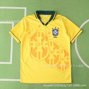 Bán buôn áo đấu bóng đá cổ điển Brazil 98 tay dài áo đấu tay ngắn in hình ngôi sao đội tuyển quốc gia áo đấu World Cup cổ điển