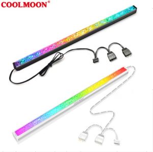 COOLMOON Dây Đèn LED ARGB Thanh Đèn Tự Làm Tạo Không Khí Nhiều Màu Từ Tính Kim Cương 5V 3 Chân/4 Chân Nhỏ Cho Máy Vi Tính Khung Vỏ Máy Tính