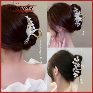 [minnan] กิ๊บติดผมพู่ไข่มุกพลอยเทียมกิ๊บหนีบผมดอกไม้สำหรับผู้หญิงผมหางม้าสวยสง่าเครื่องประดับผมแฟชั่น