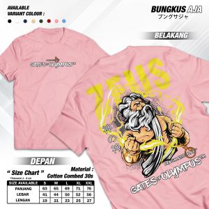 Kaos Zeus Gates Of Olympus Pragmatic Play Tshirt Game Slot Baju Distro Cotton Combed 30s Bungkusaja A1134
