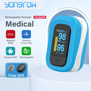 Yongrow Recharge Fingertip Pulse Oximeter Blood Oxygen Saturation Monitor Built-in Lithium Battery
