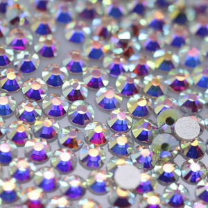 SS3-SS50 Clear Non Hotfix Flatback Rhinestones unfoiled Crystal AB Round 3D Nail Art Rhinestones Glitter Gems Decorations diy jewelry sets