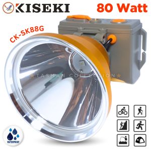 Senter Kepala ORIGINAL KISEKI 80 Watt CK-SK88G Super LED Baterai Lithium 6600mAh Tahan 20 Jam Jarak 1000 Meter Waterproof Tahan Hujan Badai - TC