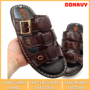 DÉP QUAI NGANG NAM DA BÒ CAO CẤP THIẾT KẾ 3 DÂY ĐÍNH KHUY BẮT MẮT D.3KD