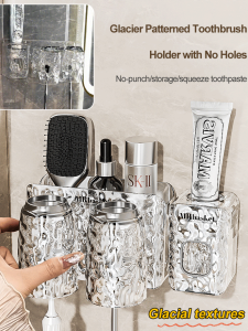 H Glacier Pattern Toothware Storage Rack Bathroom