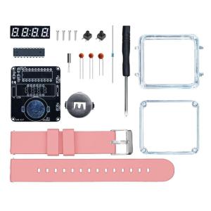 STEM Learning Electronic Watch Kit With Ceramic Circuit Components Create LED Clock Through No Tool Assembly