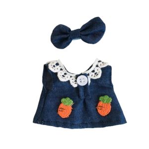 CUBBY 1 set ดอกไม้พิมพ์ลาย เสื้อเบลาส์ อุปกรณ์เสริมของเล่น กระโปรงยกทรงสตรี เสื้อผ้าตุ๊กตาผ้าฝ้าย15ซม แฟชั่นสำหรับผู้หญิง น่ารักมากๆ เสื้อผ้าตุ๊กตาผ้า อุปกรณ์ตุ๊กตาผ้าฝ้าย