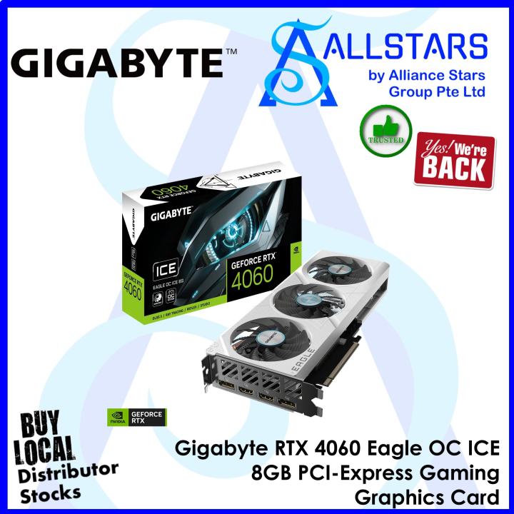(ALLSTARS We are Back) Gigabyte RTX 4060 Eagle OC ICE 8GB PCIExpress