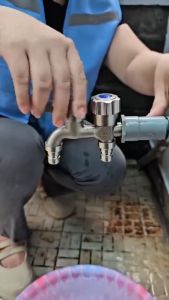 Vòi nước inox 304 chia 2 đầu ra độc lập – Giải pháp tiện lợi cho máy giặt và sinh hoạt gia đình