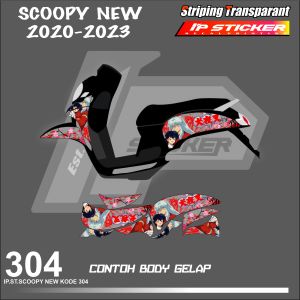 SCOOPY NEW 2020-2023 (COD) STIKER STRIPING MOTOR HONDA SCOOPY NEW  HOLOGRAM DAN TRANSPARAN