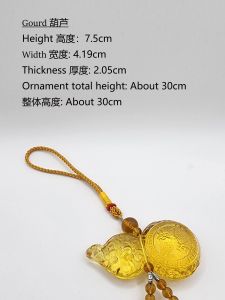 (SG Seller Ready Stocks) Glazed Glass (Liuli) Yellow Gourd hanging Ornament 琉璃黄色葫芦吊挂