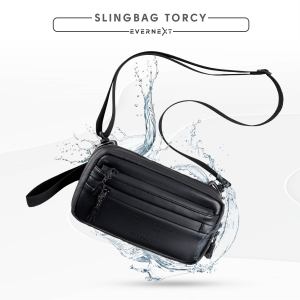EVERNEXT - TAS SELEMPANG KULIT PRIA ANTI AIR SLING BAG TORCY WATERPROOF CLUTCH BAG PRIA ANTI AIR